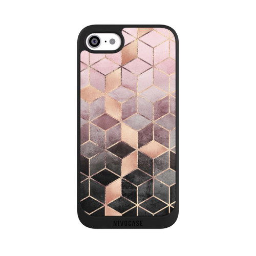 Apple iPhone SE (2022) NIVOpure Imprimé Cubes Dégradés Gris Rose