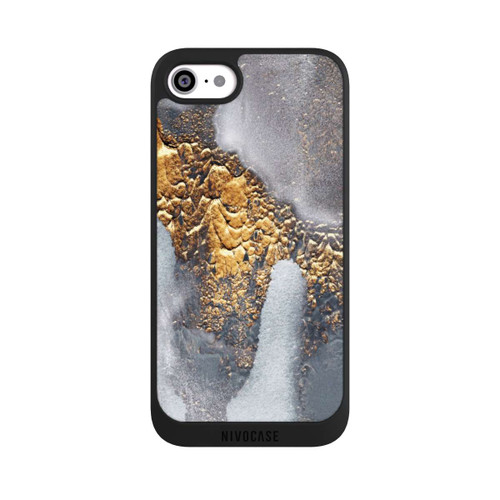 Apple iPhone SE (2022) NIVOpure Beton-Gold-Glitzerlook