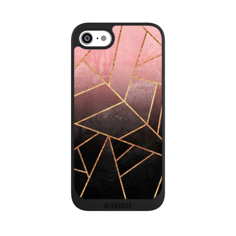 iPhone SE 2022 NIVOpure Imprimé Pierre Or Rose Et Noir