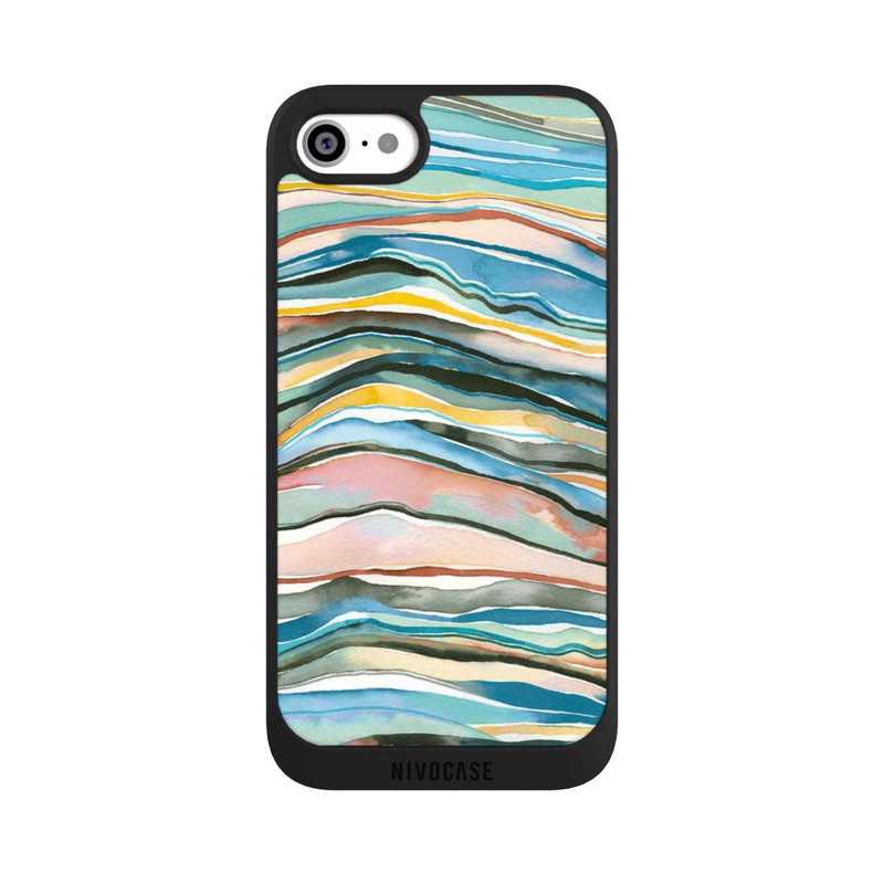 iPhone SE 2022 NIVOpure Watercolor Agate Layers Blue