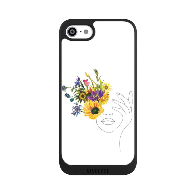 iPhone SE 2022 NIVOpure Line Art Woman sunflowers