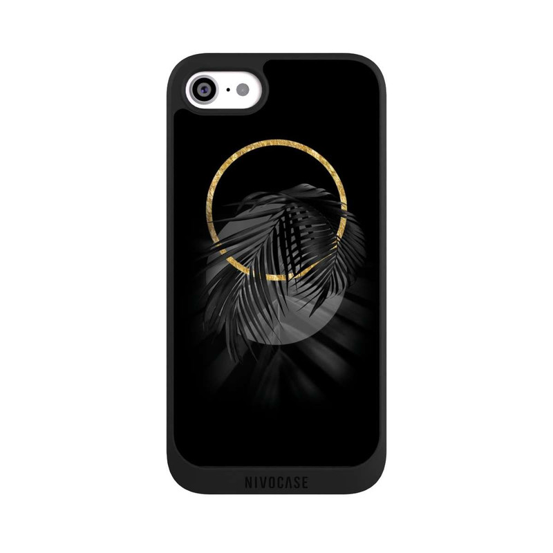 iPhone SE 2022 NIVOpure tropische Blätter schwarz
