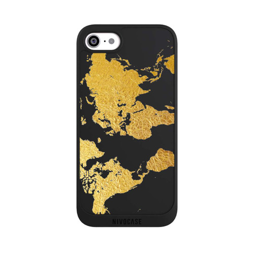 Apple iPhone SE (2022) NIVOpure World Map Gold Transparent