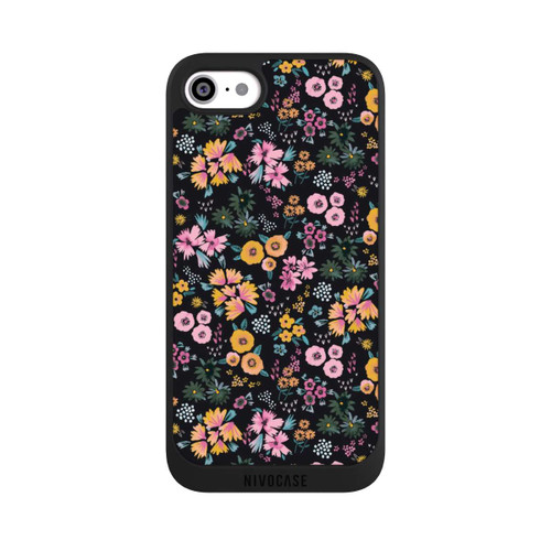 Apple iPhone SE (2022) NIVOpure Kleine bunte Blumen Schwarz 2