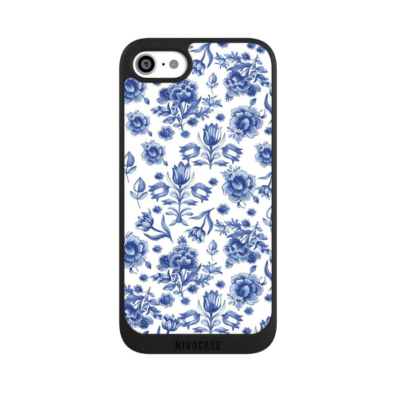 iPhone SE 2022 NIVOpure Blue Flower Pattern - Delft (NL)