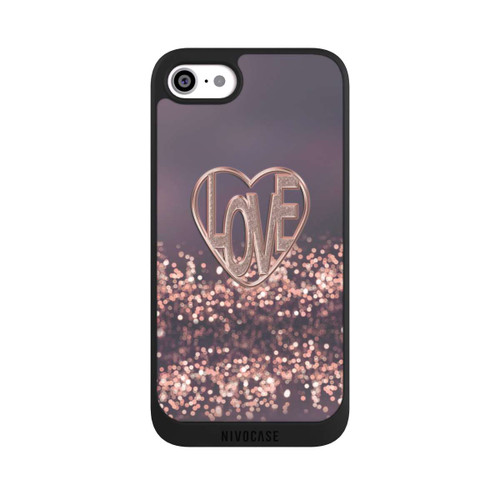 Apple iPhone SE (2022) NIVOpure LOVE Glitzerrosa