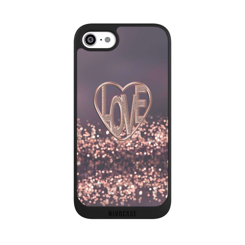 iPhone SE 2022 NIVOpure LOVE Glitzerrosa