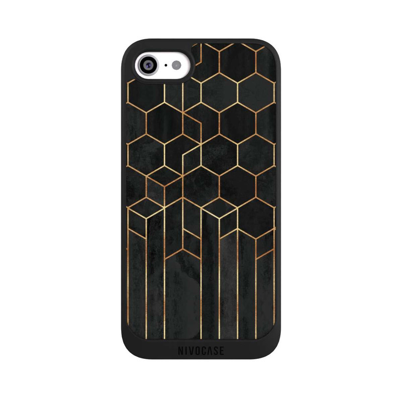 iPhone SE 2022 NIVOpure Hexagones noirs