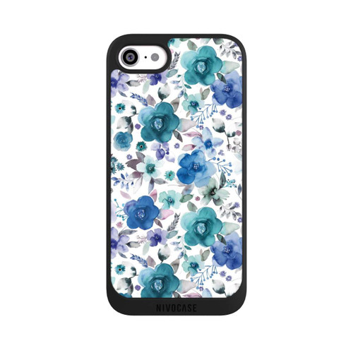 Apple iPhone SE (2022) NIVOpure Bouquets de fleurs d'hiver bleu