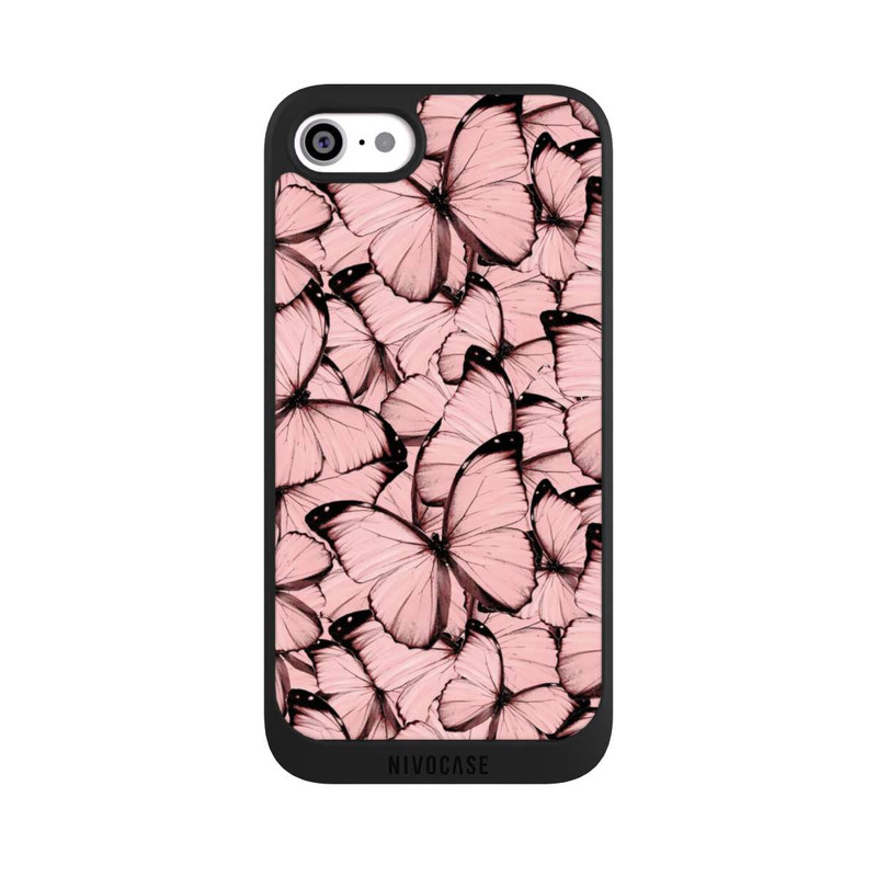 iPhone SE 2022 NIVOpure Rosa Schmetterling-Muster