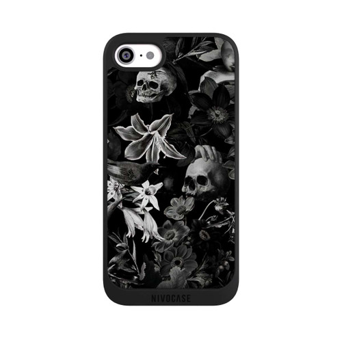 Apple iPhone SE (2022) NIVOpure Skulls and Flowers on Black Background