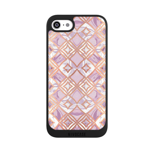 Apple iPhone SE (2022) NIVOpure Pink Gold Rhombic Marble Tiles