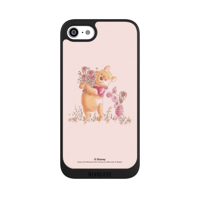iPhone SE 2022 NIVOpure Winnie & Porcinet avec des Fleurs