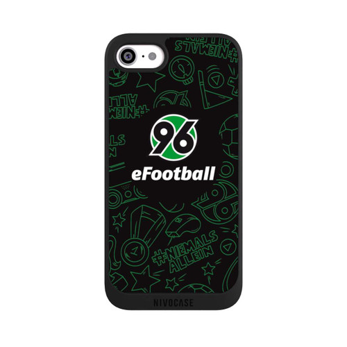 Apple iPhone SE (2022) NIVOpure Hannover 96 Football Pattern Design Black