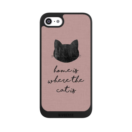 Apple iPhone SE (2022) NIVOpure Home Is Where The Cat Is - Schwarz auf Rosa