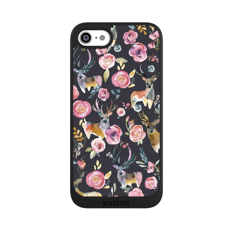 iPhone SE 2022 NIVOpure Deers and flowers Anthracite