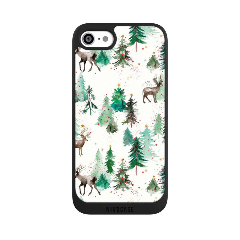 iPhone SE 2022 NIVOpure Hirsche und Winterweihnachtsbäume