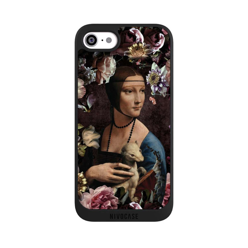 iPhone SE 2022 NIVOpure Dame avec hermine aux roses 