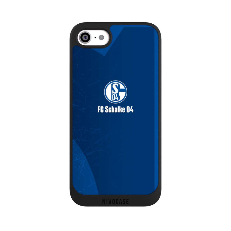 iPhone SE 2022 NIVOpure Schalke 04 Blauer Hintergrund Mit Logo