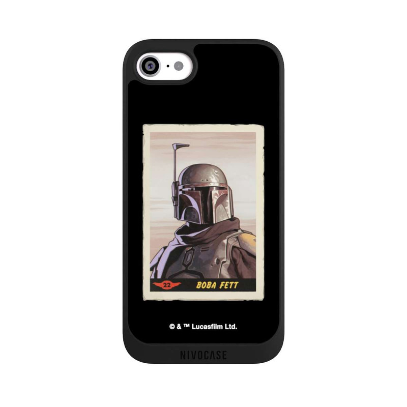 iPhone SE 2022 NIVOpure Boba Fett Badges Schwarzer Hintergrund