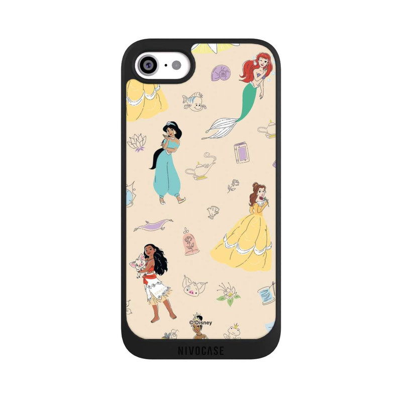 iPhone SE 2022 NIVOpure Princess Pattern Beige Disney Princess