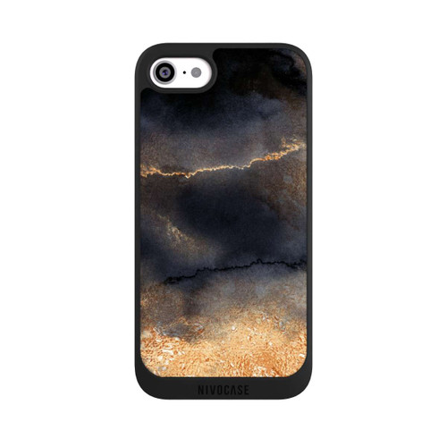 Apple iPhone SE (2022) NIVOpure Schwarzer Marmor Goldstaub Look