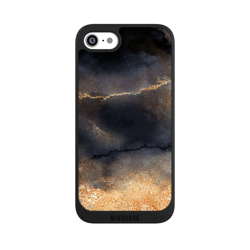 iPhone SE 2022 NIVOpure Schwarzer Marmor Goldstaub Look