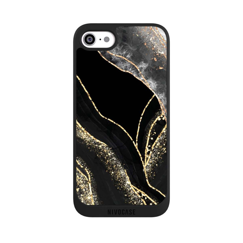 iPhone SE 2022 NIVOpure Dunkler Marmor Gold