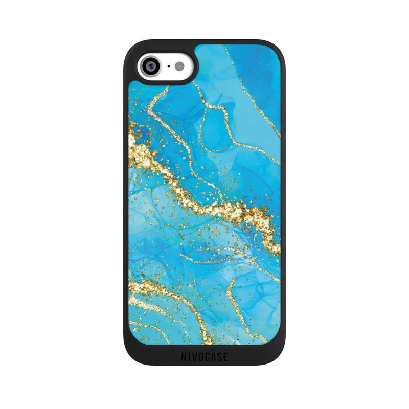 iPhone SE 2022 NIVOpure Turquoise Gold Wallpaper