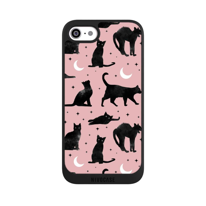 iPhone SE 2022 NIVOpure Lune & Chats Fond Rose