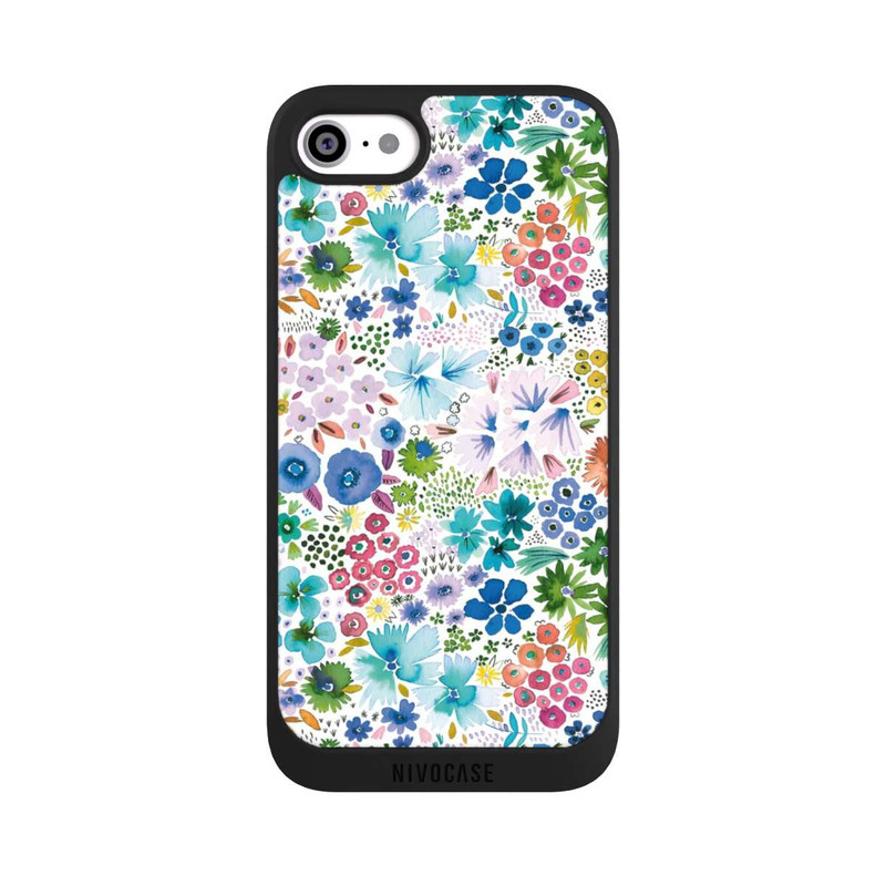iPhone SE 2022 NIVOpure Kunstvolle kleine Frühlingsblumen blau