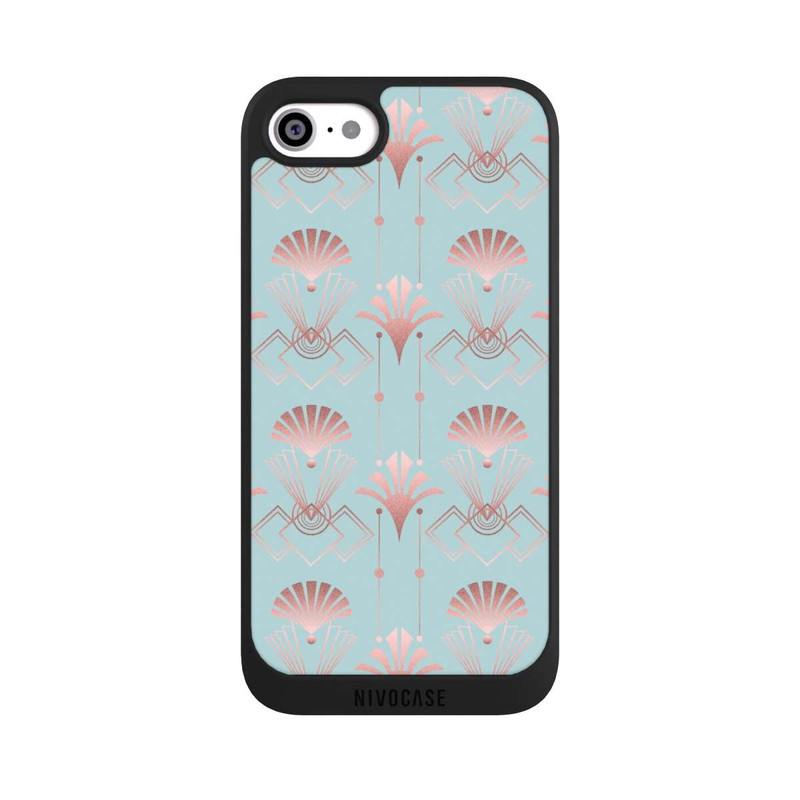 iPhone SE 2022 NIVOpure Art Deco Rose Gold Elegance Blue