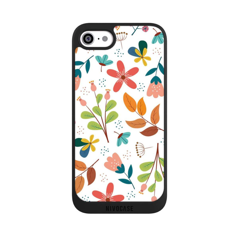 iPhone SE 2022 NIVOpure Flowers and Leaves white