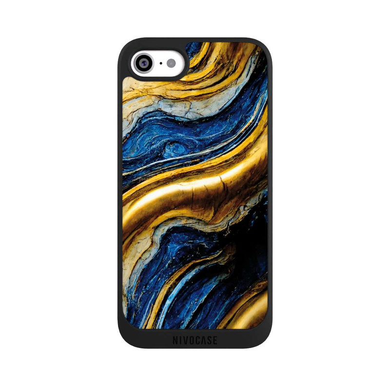 iPhone SE 2022 NIVOpure Structure Aspect Bleu Royal Et Or