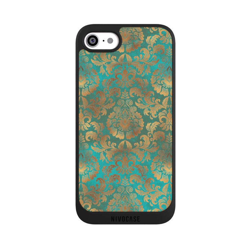 iPhone SE 2022 NIVOpure Damask Wallpaper Turquoise
