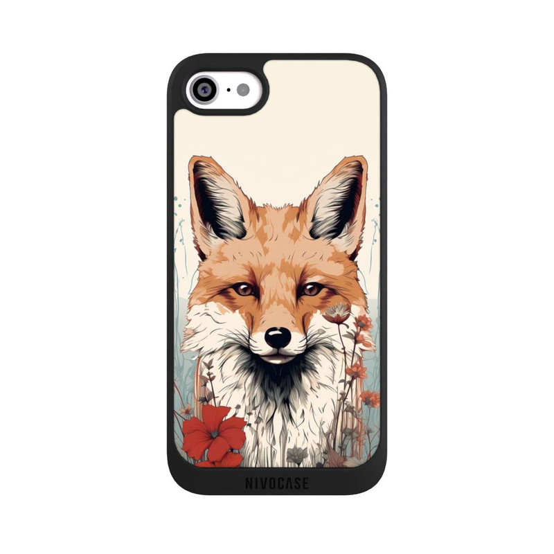 iPhone SE 2022 NIVOpure Renard avec des fleurs
