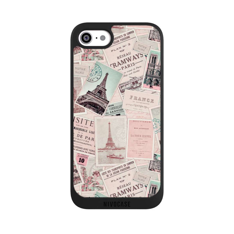 iPhone SE 2022 NIVOpure Vintage Paris Postcards Pattern