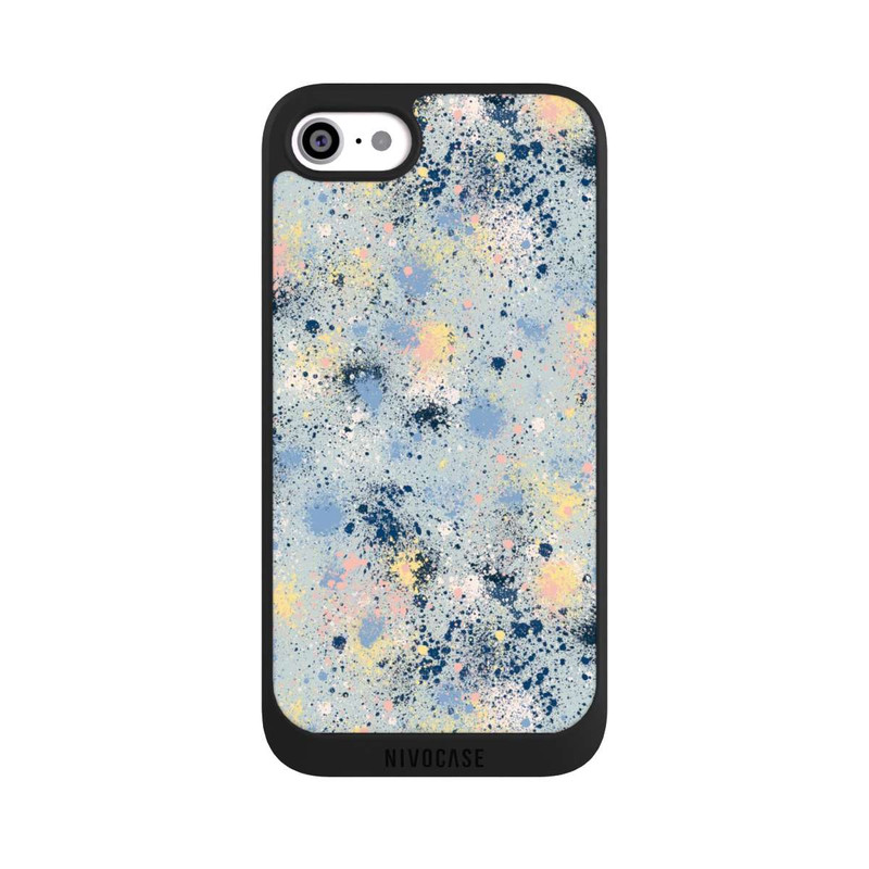 iPhone SE 2022 NIVOpure Tintentropfen Staub Textur Blau