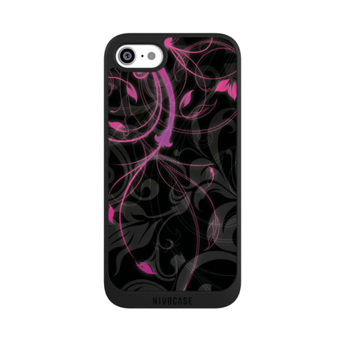 Apple iPhone SE (2022) NIVOpure Black and Pink Autumn Flowers 