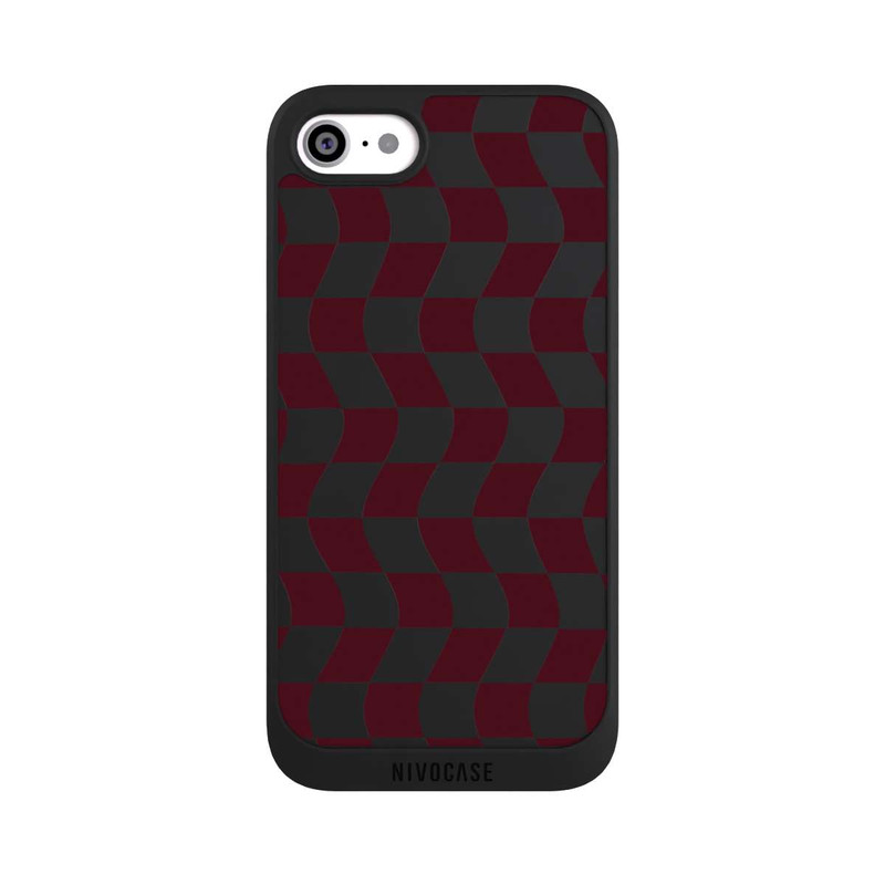 iPhone SE 2022 NIVOpure Checkered wine red