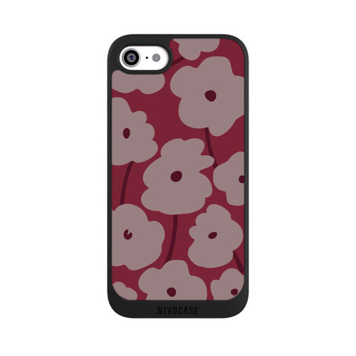 Apple iPhone SE (2022) NIVOpure Minimalistische Blumen Bordeaux