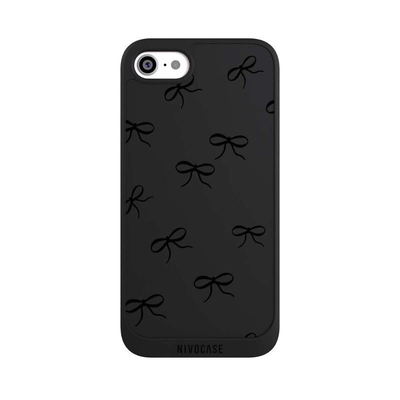 iPhone SE 2022 NIVOpure Bows Black Pattern Transparent