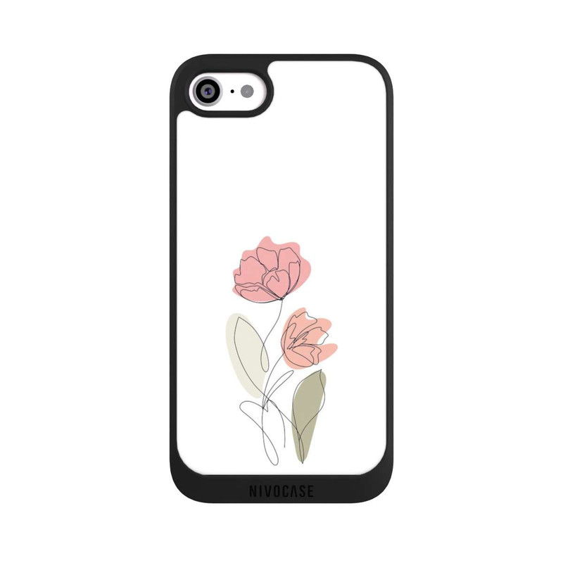 iPhone SE 2022 NIVOpure Flower Line Art Red