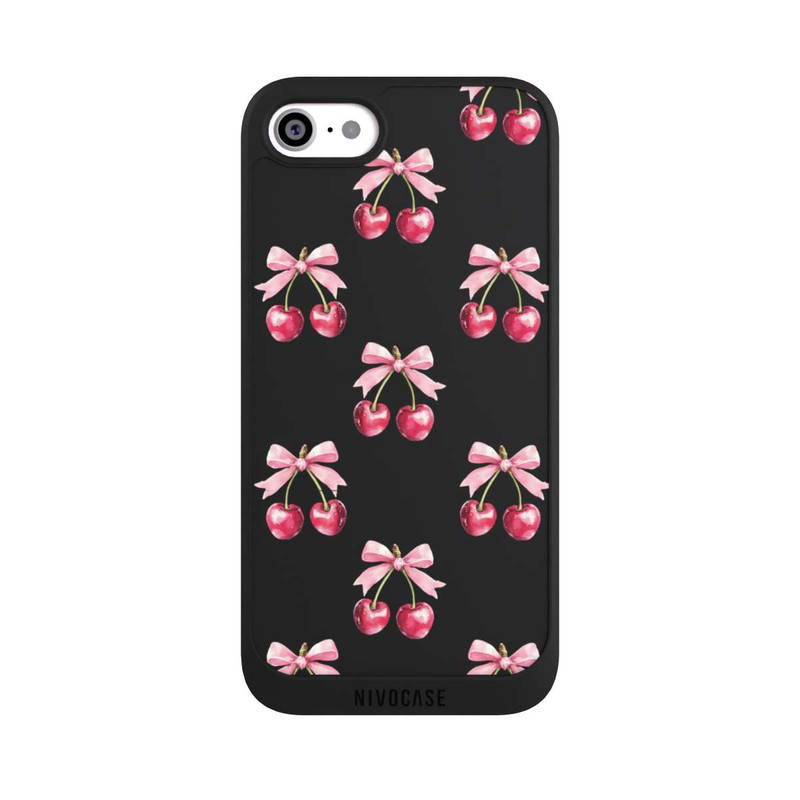 iPhone SE 2022 NIVOpure Cherry Bow Pattern Transparent with AI