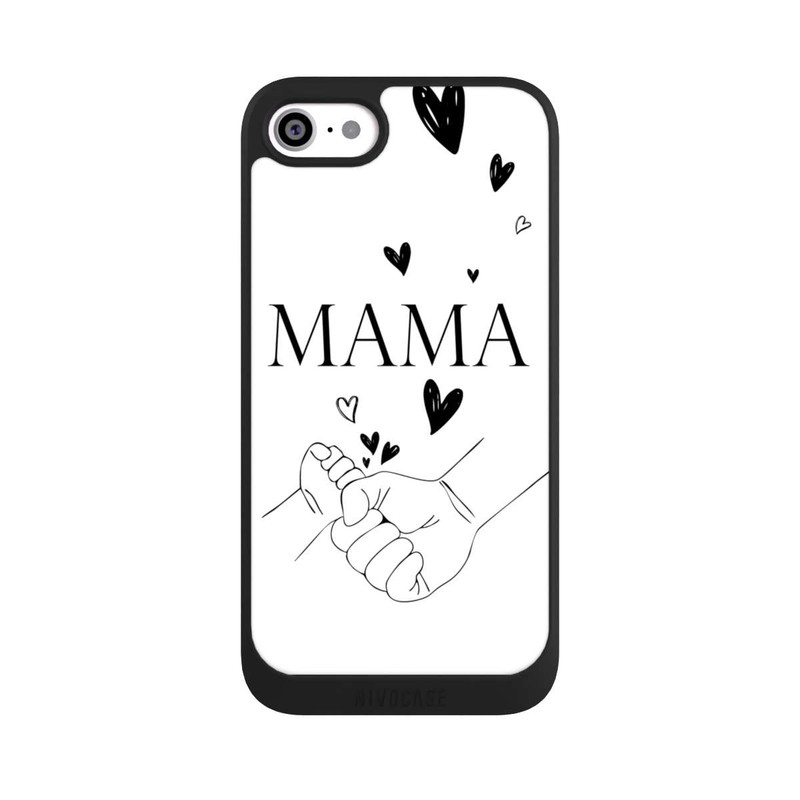 iPhone SE 2022 NIVOpure Muttertag Line Art Hände Schwarz Weiß