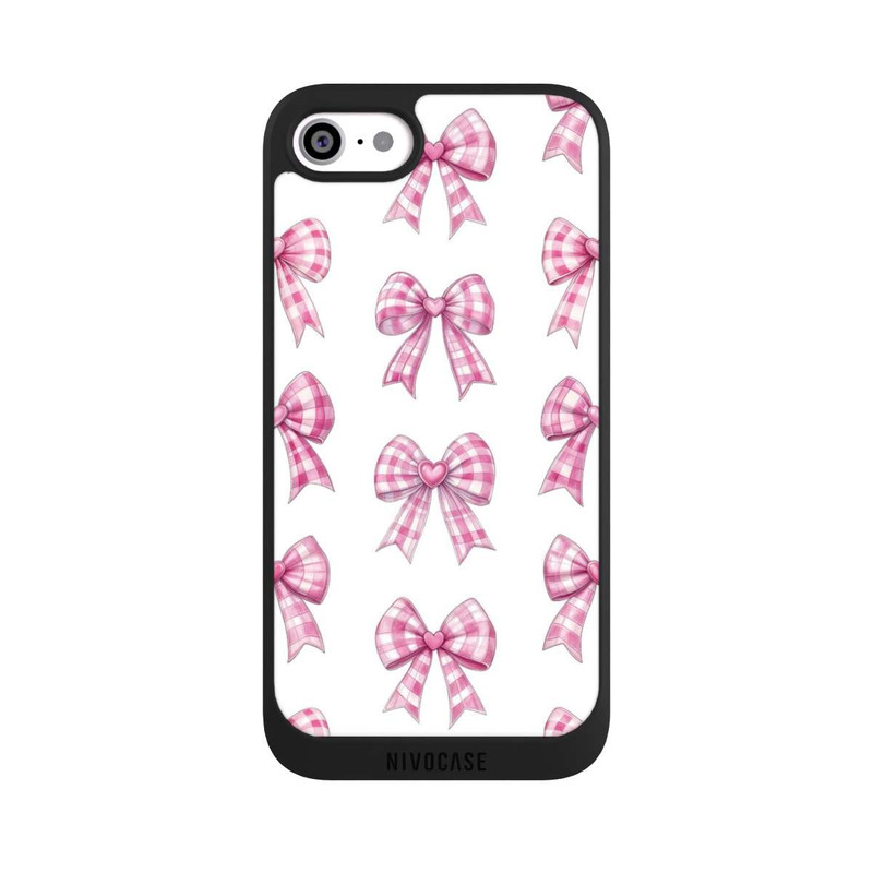 iPhone SE 2022 NIVOpure Pink Gingham Hearts and Bows