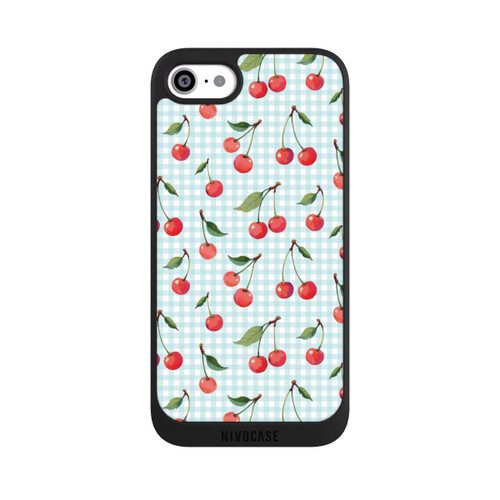 Apple iPhone SE (2022) NIVOpure Cherries and Blue Gingham
