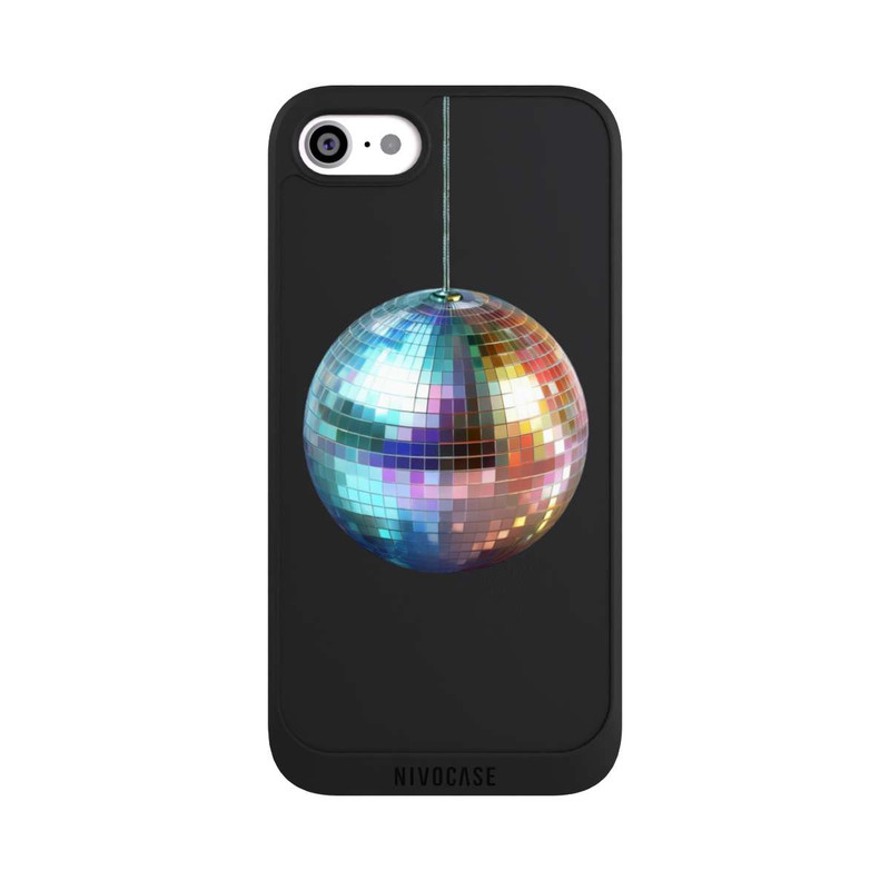 iPhone SE 2022 NIVOpure Disco Balls Party Blue Gold Transparent with AI
