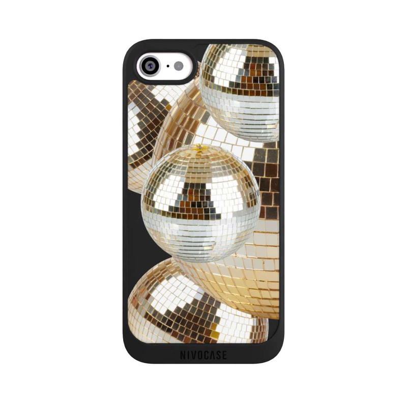 iPhone SE 2022 NIVOpure Disco Ball Party Gold Transparent with AI