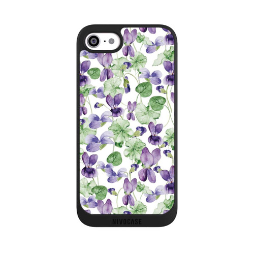 Apple iPhone SE (2022) NIVOpure Purple Wildflowers Pattern Watercolor